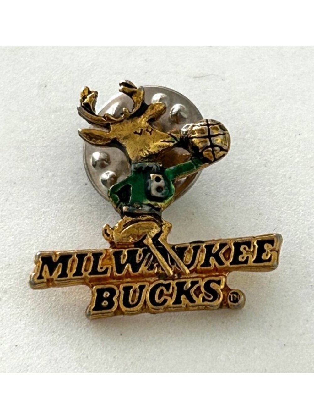 Vintage 90's NBA Milwaukee Bucks Basketball Team Lapel Pin Enamel Deer Logo